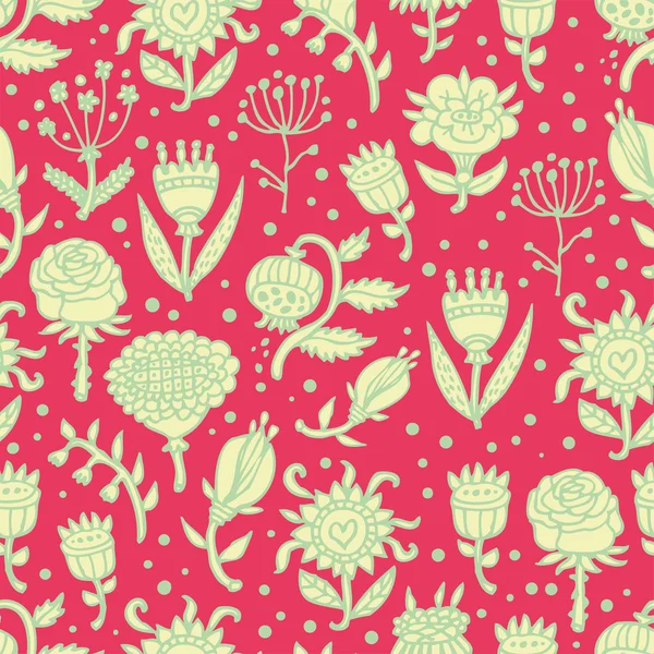 Fleurs mignonnes motif sans couture — Image vectorielle