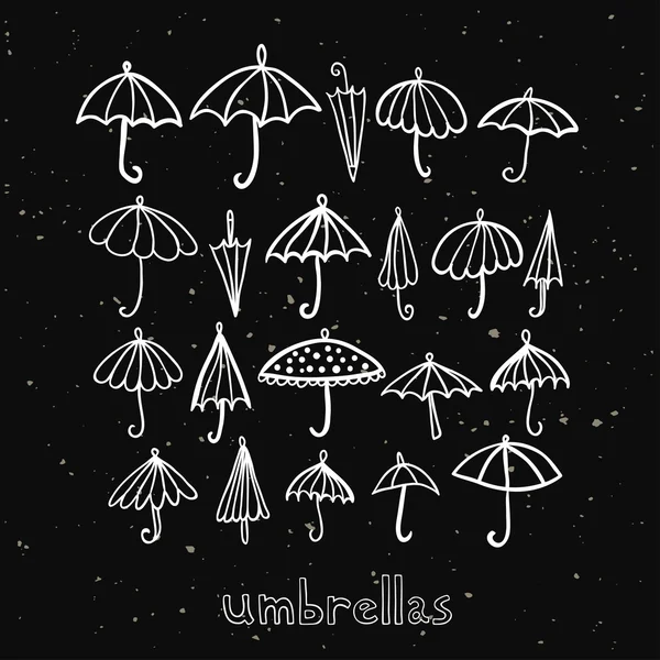 Umbrellas collection — Stock Vector