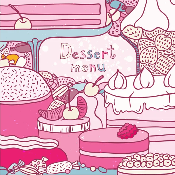 Dessertkaart. — Stockvector