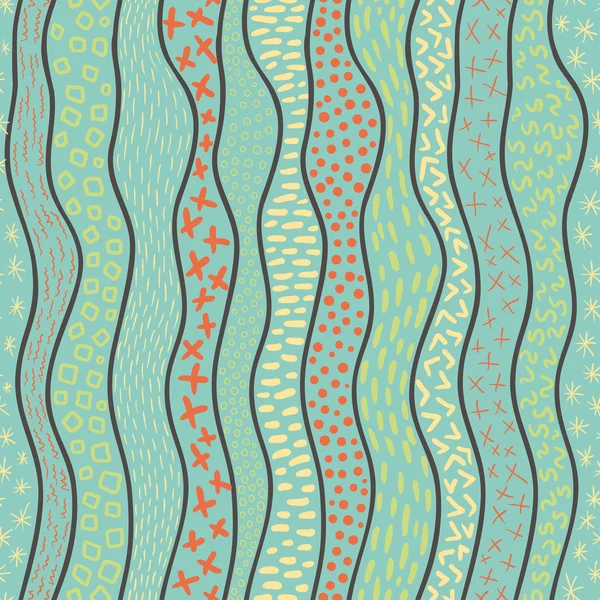 Groene golvende verticale naadloze patroon — Stockvector