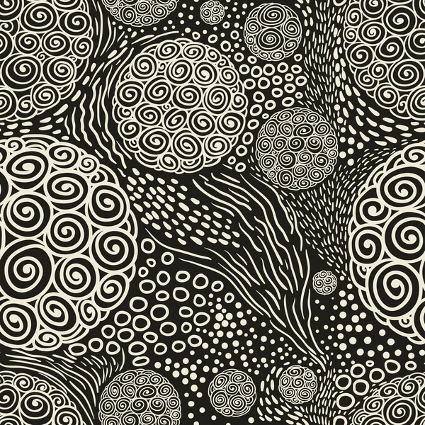 Modèle avec des cercles et des vagues — Image vectorielle