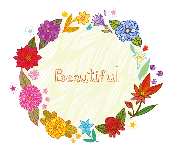 花の美しい円 — ストックベクタ