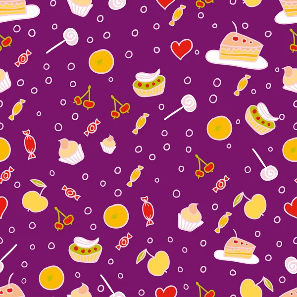 Purple sweet seamless pattern — Stock Vector