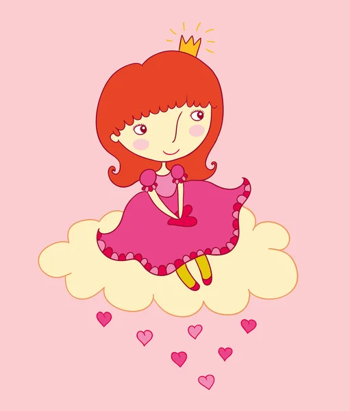 Little princess in love — Stock Vector