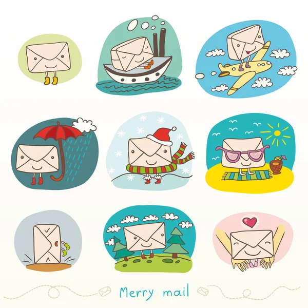 Merry mail — Stock Vector