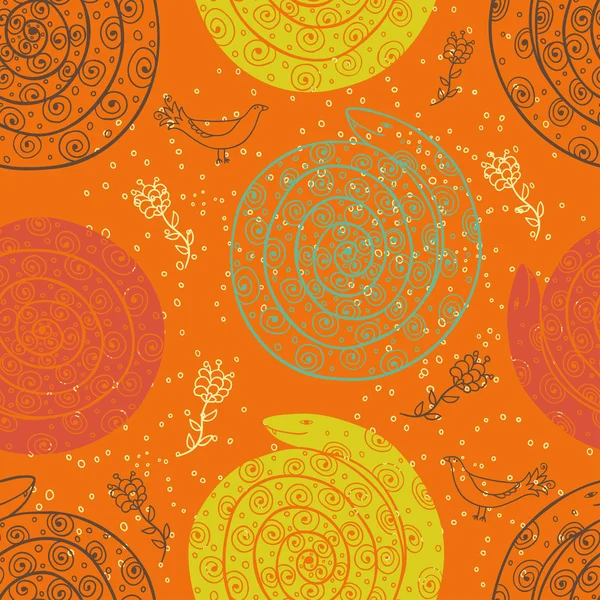 Snake orange seamless pattern — Stock Vector