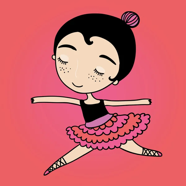 Den lilla flickan dansade balett. — Stock vektor