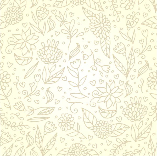 Beautiful doodle flowers seamless pattern — Stock Vector