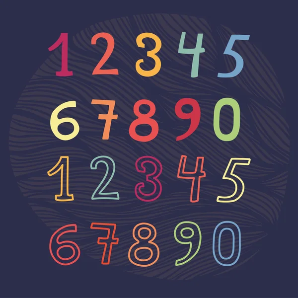 Conjunto de números de colores — Archivo Imágenes Vectoriales