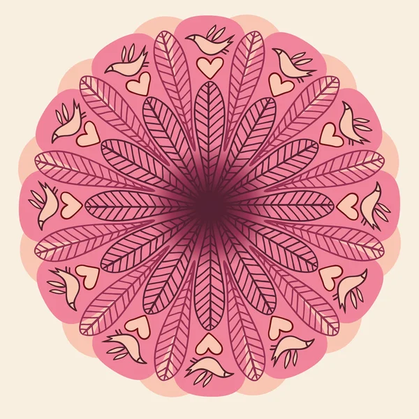 Floral redondo ornamental — Archivo Imágenes Vectoriales