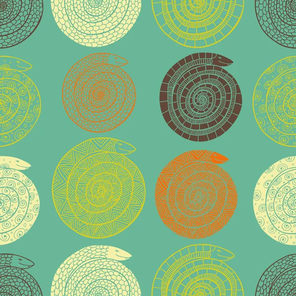 Serpent heureux motif sans couture — Image vectorielle