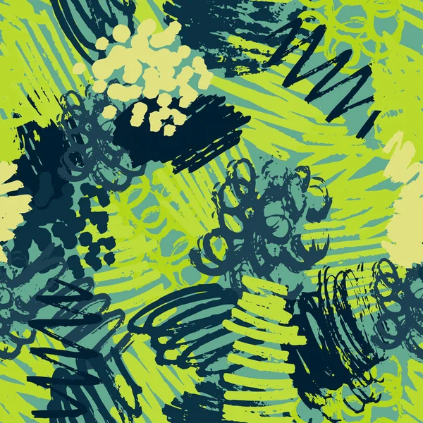 Helder groene Krabbel naadloze patroon — Stockvector