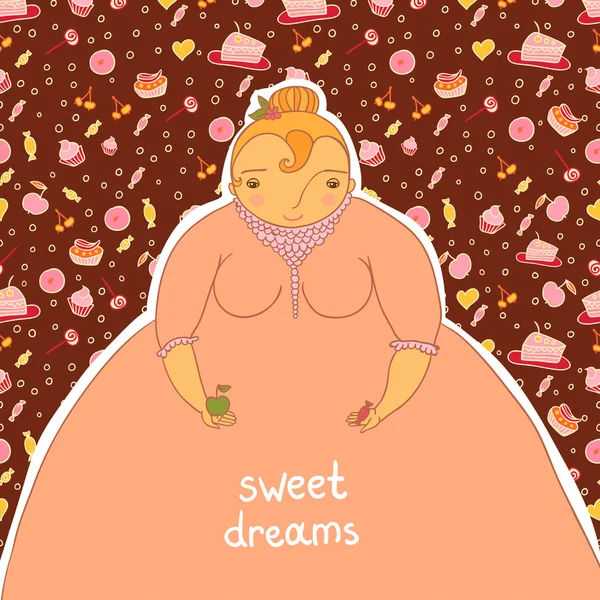 Chica que ama los dulces — Vector de stock