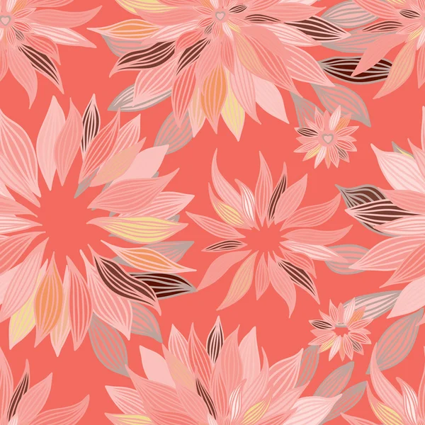 Rosa abstrakte florale nahtlose Muster — Stockvektor