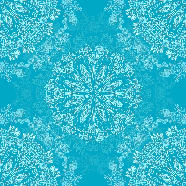 Μπλε snowflake εγκύκλιο κόσμημα χωρίς ραφή πρότυπο — Διανυσματικό Αρχείο