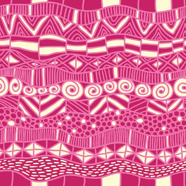 Abstract wavy pink ethnic pattern — Stock Vector