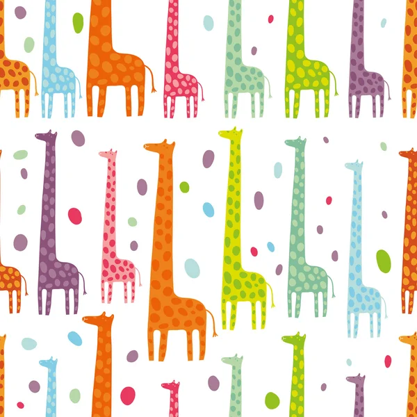 Belle girafes motif sans couture — Image vectorielle