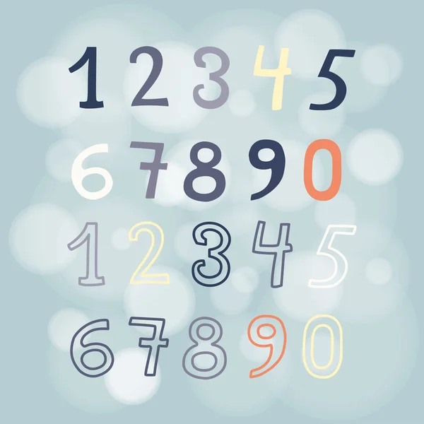 Gekleurde getallen set — Stockvector