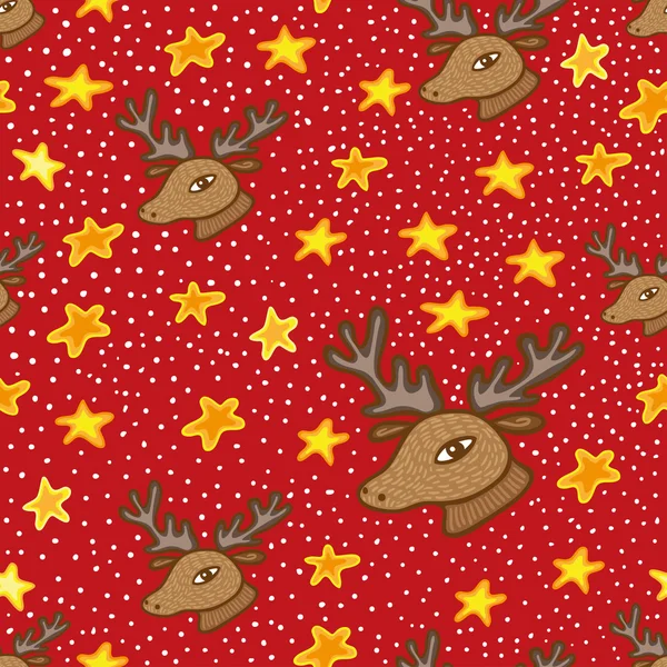 Geyik kafası ve yıldız seamless modeli