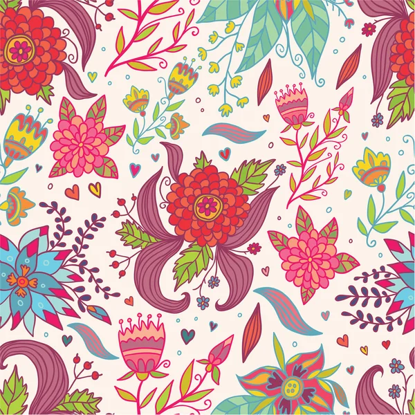 Renkli bahar çiçekleri seamless modeli