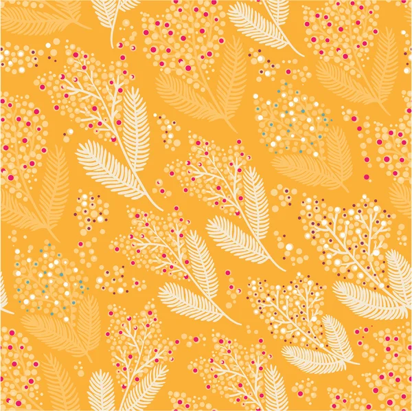 Small round flowers yellow seamless pattern