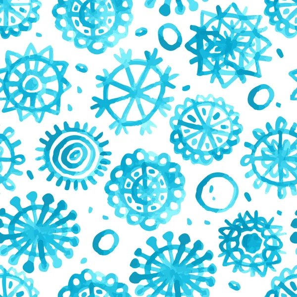 Beautiful blue snowflake seamless pattern — Stock Vector