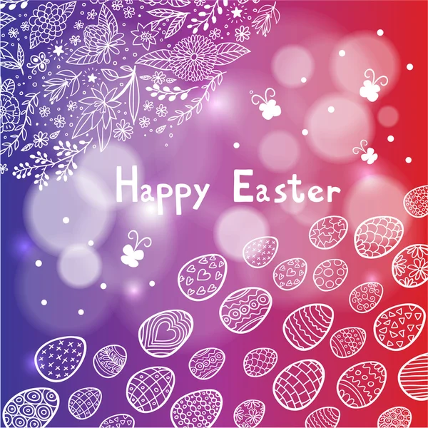 Easter eggs fantastic bright background — Stock Vector