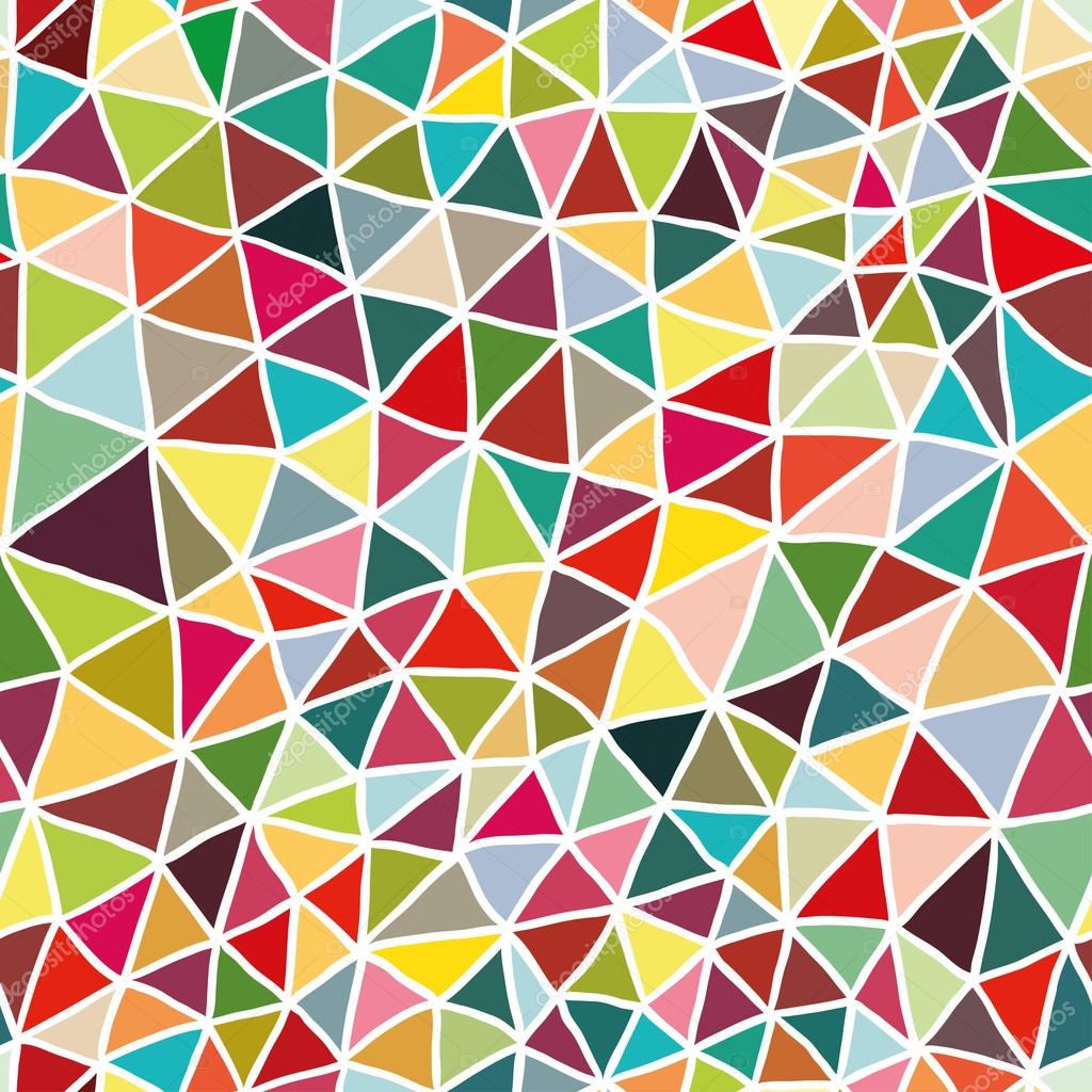 Stained-glass seamless pattern with triangles