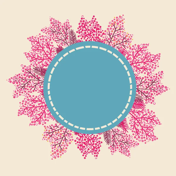 Cirkel av rosa grenar bakgrund — Stock vektor