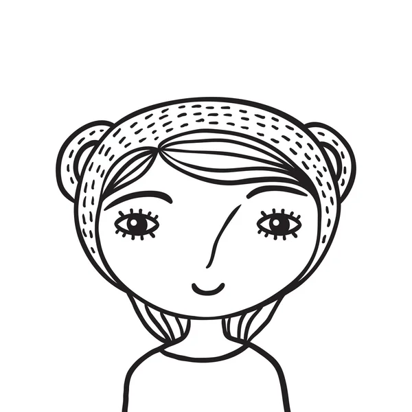 Retrato de niña bonita — Vector de stock