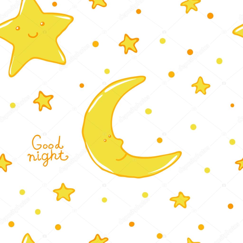 Good Night And Sweet Dreams Seamless Pattern