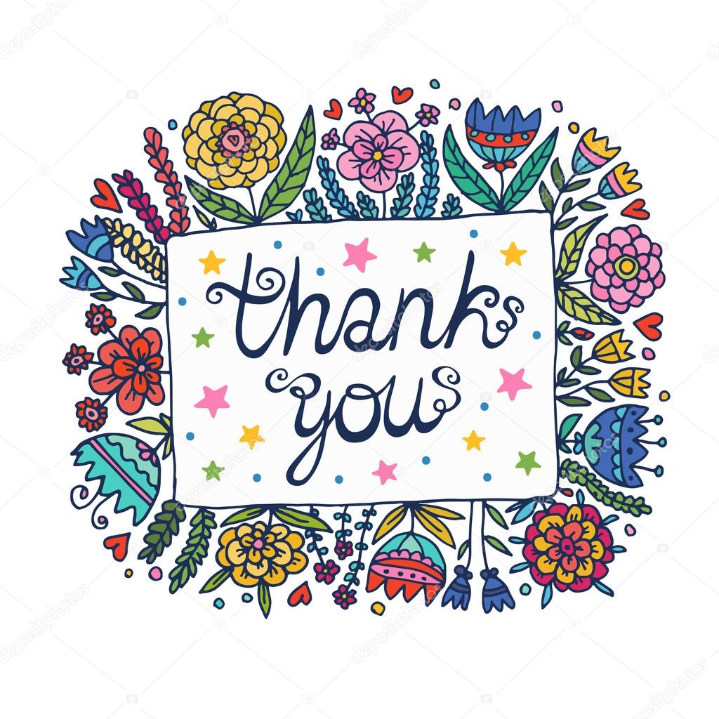 Thank You Floral Frame Illustration Stock Vector Image By C Apolinarias