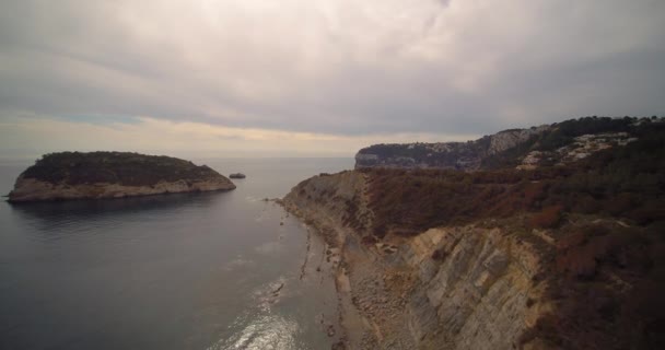Αεροφωτογραφία Του Νησιού Portichol Στη Μεσογειακή Ακτή Της Ισπανίας — Αρχείο Βίντεο