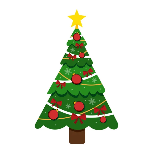 Vector Ilustración Decoración Del Árbol Navidad Con Regalos — Archivo Imágenes Vectoriales