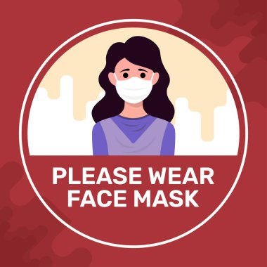 Maske konsept vektör çizimi takın. Corona virüsünün yayılmasını engelleyin..