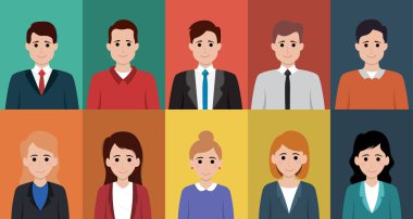 Düz stil içinde iş adamlarının simgesi. Vektör illüstrasyonu