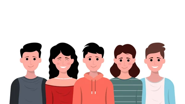 Groupe Personnes Isolées Sur Fond Blanc Illustration Vectorielle — Image vectorielle