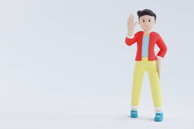 Beyaz arka planda izole edilmiş mutlu bir adam.