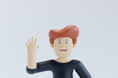 Beyaz arka planda izole edilmiş mutlu bir adam.