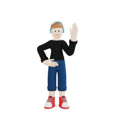 Beyaz arka planda izole edilmiş mutlu bir adam..