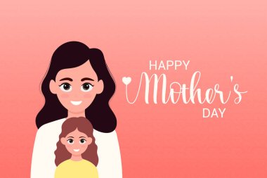 Anneler Günü tebrik kartı temsilciliği. Pankartlar, posterler, kapak tasarımı, sosyal medya şablonu için kullanılabilir.