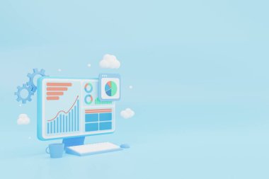 3D işyeri hazırlama iş ve finans analizleri, veri analiz teması.