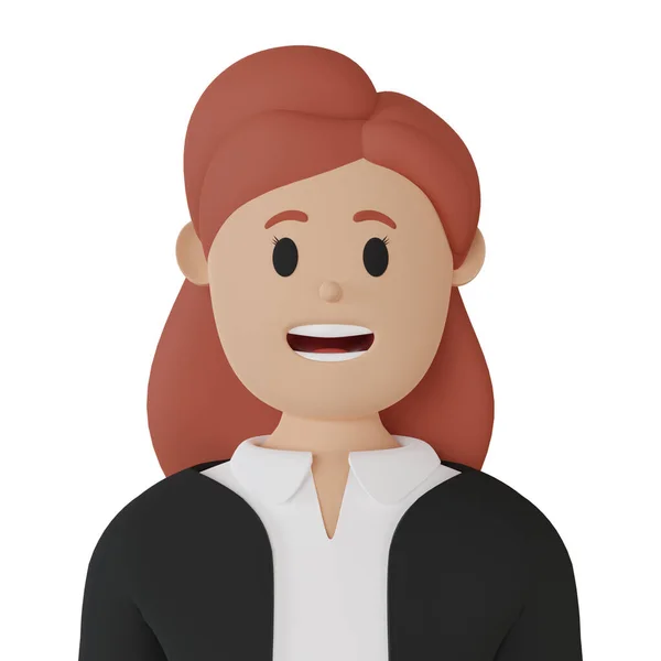 Rendering Female Cartoon Avatar Isolated — Stock Photo, Image