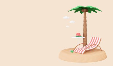 Metnin için yazlık arkaplanı kopyalama alanı ile 3B biçimlendiriliyor.