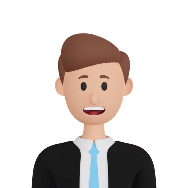 3 boyutlu insan çizgi film avatarı.