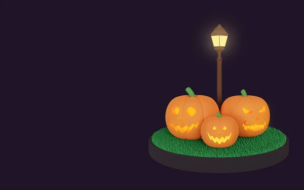 Rendering Halloween Modello Sfondo Partito Con Zucca — Foto Stock