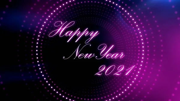 Happy New Year Presentation Text Illuminating Light Illusions Background New — Stock Photo, Image