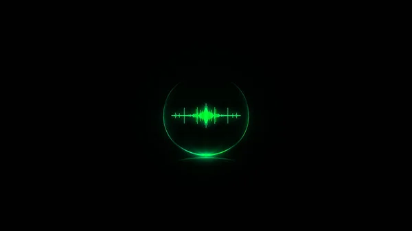 Kleurrijke Geluidsgolf Een Globe Equalizer Audiospectrumsimulatie Voor Muziek Computerberekening Futuristisch — Stockfoto