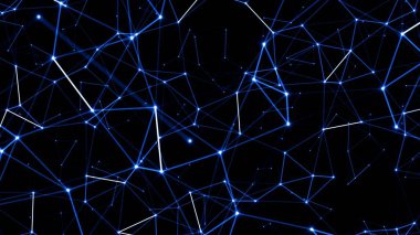 Farklı dinamik şekillerde ve renkli arkaplanda geleceksel desenlere sahip soyut üç boyutlu arkaplan, üç boyutlu görüntüleme