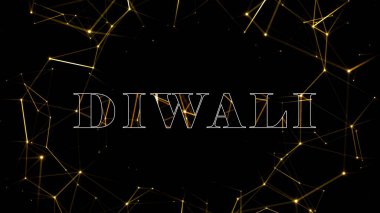 Diwali metin güzel altın efekt arka planı, 3d render